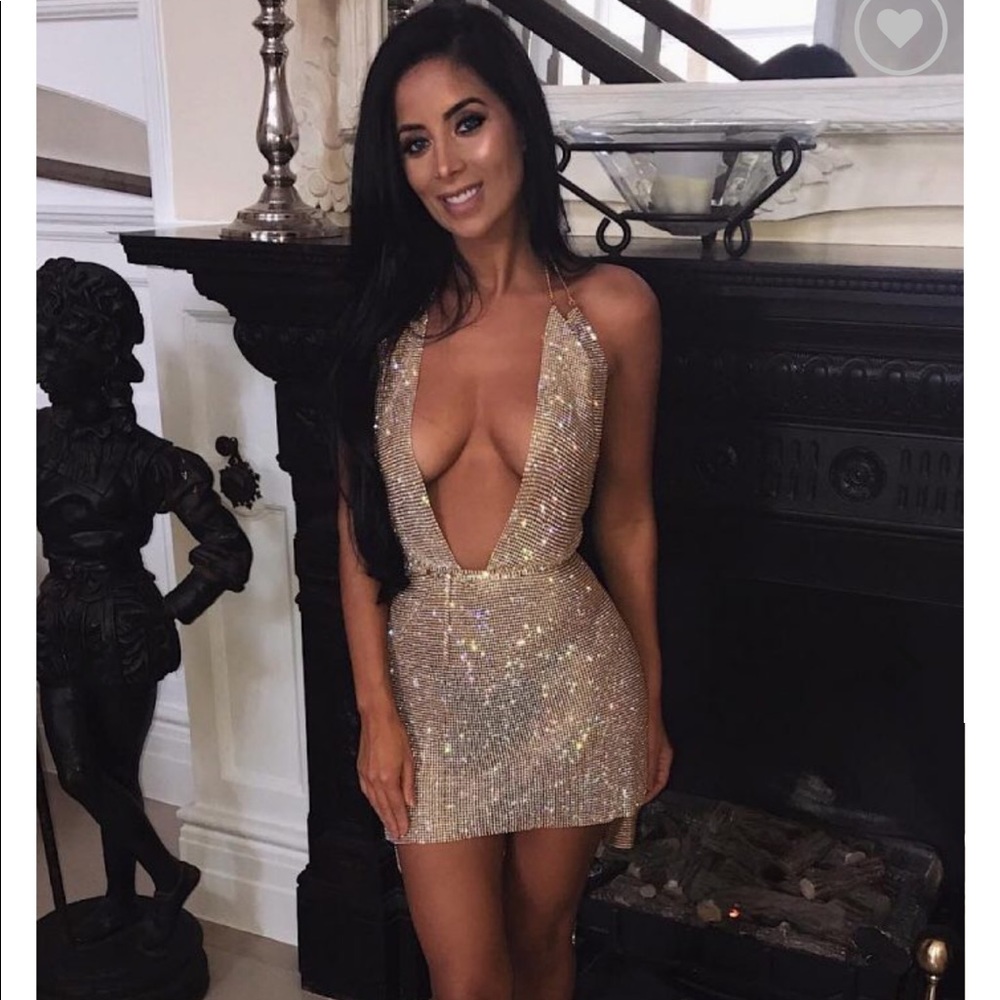 Diamond Chain Dress: ROSE GOLD